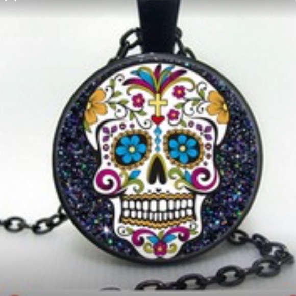 Boutique - Not Branded Jewelry - Sugar Skull Glass Necklace